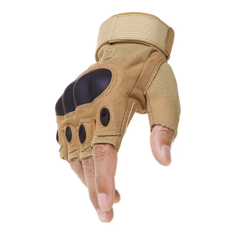 Meio dedo luvas masculinas ao ar livre militar tático luvas esportes tiro caça airsoft motocicleta ciclismo luvas