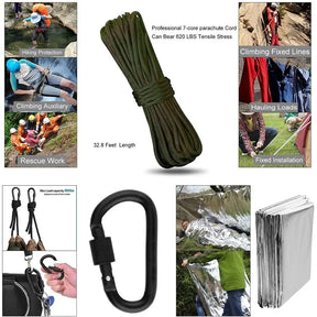 Kit profissional de sobrevivência de emergência, equipamento de acampamento multifuncional, equipamento de defesa tática, primeiros socorros, sos, aventura na selva