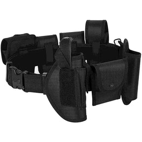 Coldre tático para arma, conjunto de bolsa para lanterna, 10 em 1, kit de utilidades multifuncional, cinto de serviço de polícia, cintos de segurança