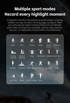 LOKMAT-OCEAN PRO Saúde e Monitoramento Esportivo Relógio Inteligente para Homens, Notificação Inteligente, Compatível com iOS e Android