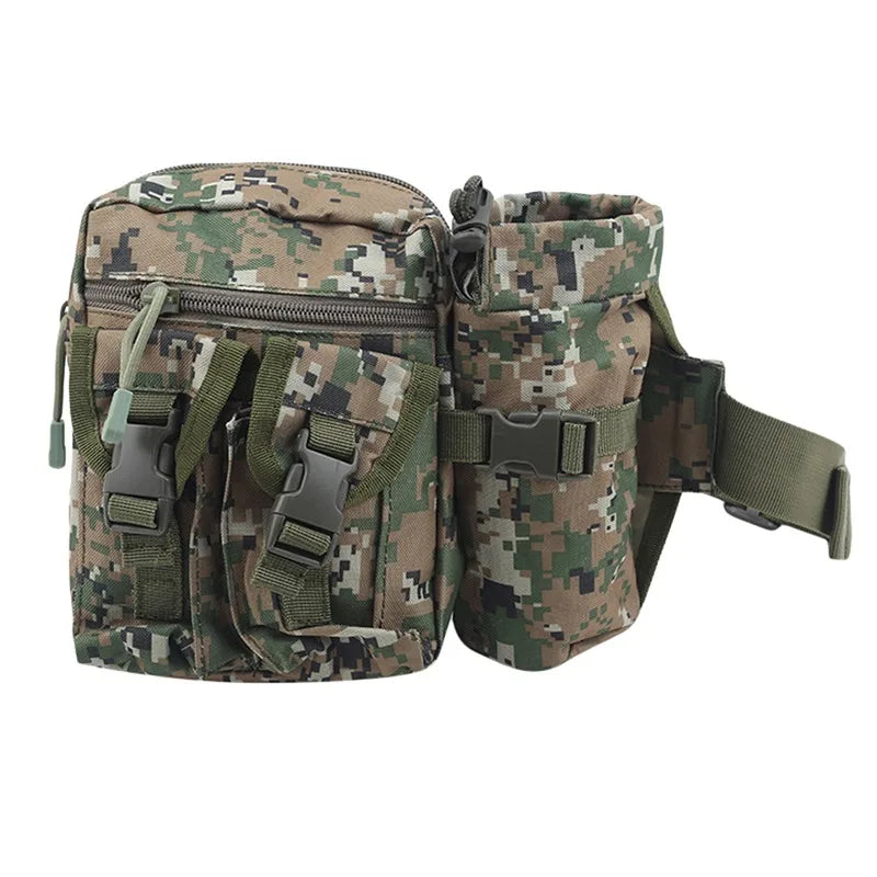 Pochete de nylon à prova d'água, masculina, tática, militar, exército, cintura, caminhadas, acampamento ao ar livre, cinto de ombro, esporte, bolsas de peito