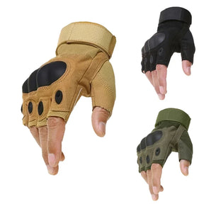 Meio dedo luvas masculinas ao ar livre militar tático luvas esportes tiro caça airsoft motocicleta ciclismo luvas