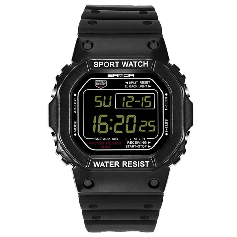 SANDA-G Style Relógio Militar para Homens e Mulheres, Resistente À Água, Relógios Esportivos, Quadrado LED, Relógios de Pulso Digitais, Presente Casal, Moda