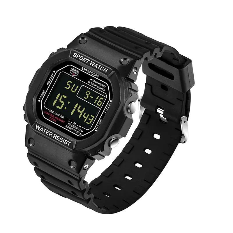 SANDA-G Style Relógio Militar para Homens e Mulheres, Resistente À Água, Relógios Esportivos, Quadrado LED, Relógios de Pulso Digitais, Presente Casal, Moda