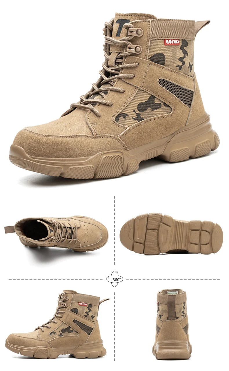 2023 tênis de trabalho masculino sapatos indestrutíveis sapatos de segurança de trabalho com biqueira de aço à prova de punctura sapatos de proteção de segurança masculinos