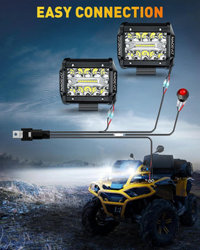 Naoevo 4 Polegada 2 pçs led pod luzes ponto inundação combo led nevoeiro condução 4x4 fora da estrada luzes de trabalho para caminhão barco atv utv jeep