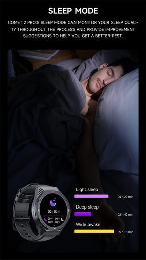 Lokmat-cometa 2 pro relógio inteligente, à prova d'água, com bluetooth, rastreador de fitness, freqüência cardíaca, mensagem, por telefone