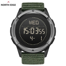 North edge relógio masculino alpes 45mm esportes ao ar livre natação metrônomo bússola à prova dwaterproof água caso de fibra carbono pulseira de náilon relógio masculino