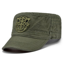 Boné militar de camuflagem unisex com escudo bordado, chapéus casuais ajustáveis, parte superior plana, capitão, ao ar livre, primavera, outono