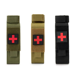 Bolsa tática de primeiros socorros para gatos, bolsa de torniquete de nylon para pistola única, coldre de faca de caça ao ar livre, pacotes de tesoura médica