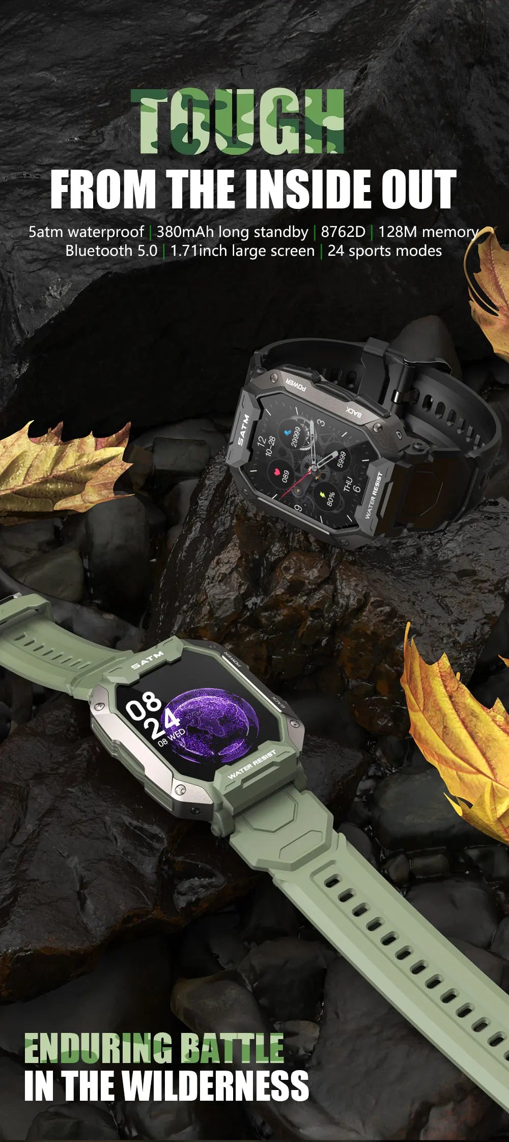 Smartwatch esportivo de natação para homens, IP68 impermeável, fitness, bluetooth, android, ios, profundidade de 50m, novo, 2023