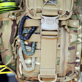 Mosquetão tático d-ring grimlock, clipe molle, fixação de webbing, sistema de trava rápida para colete militar/mochilas/bolsa/bolsa/cinto