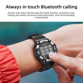 LOKMAT-ATTACK 2 PRO Sport Smart Watch, tela de toque redonda completa, chamadas Bluetooth, rastreador de fitness, smartwatches, monitor de freqüência cardíaca