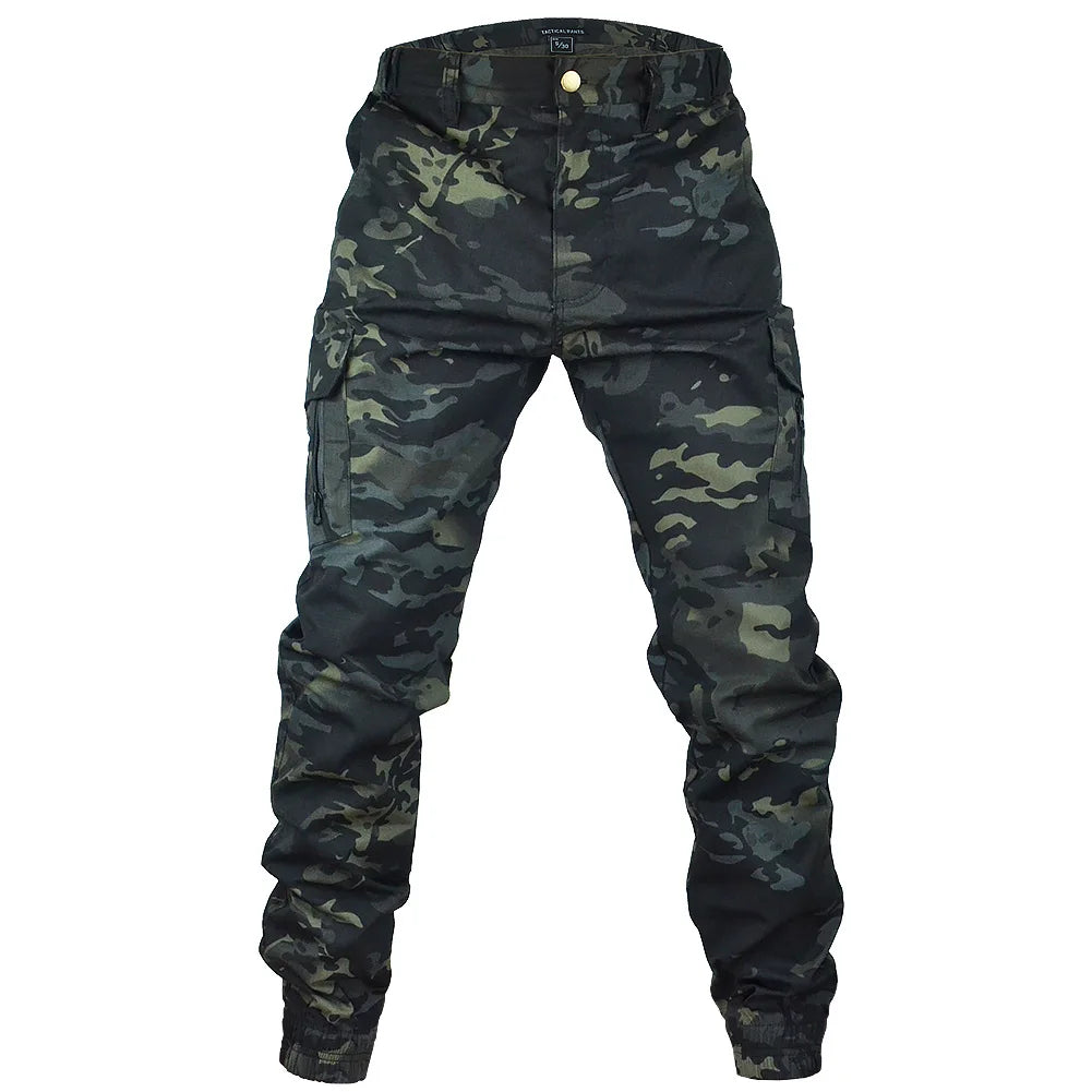 Mege tático joggers ao ar livre ripstop carga calças roupas de trabalho caminhadas calças streetwear masculino