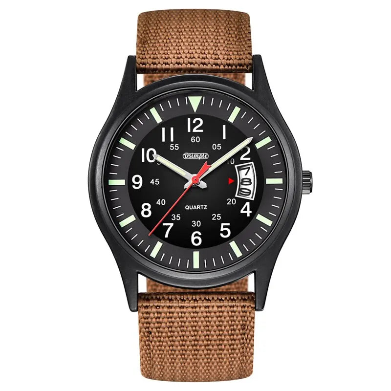 Relógio de pulso quartzo militar masculino, Nylon relógios de luxo, Calendário Data Watch, Moda, 2023