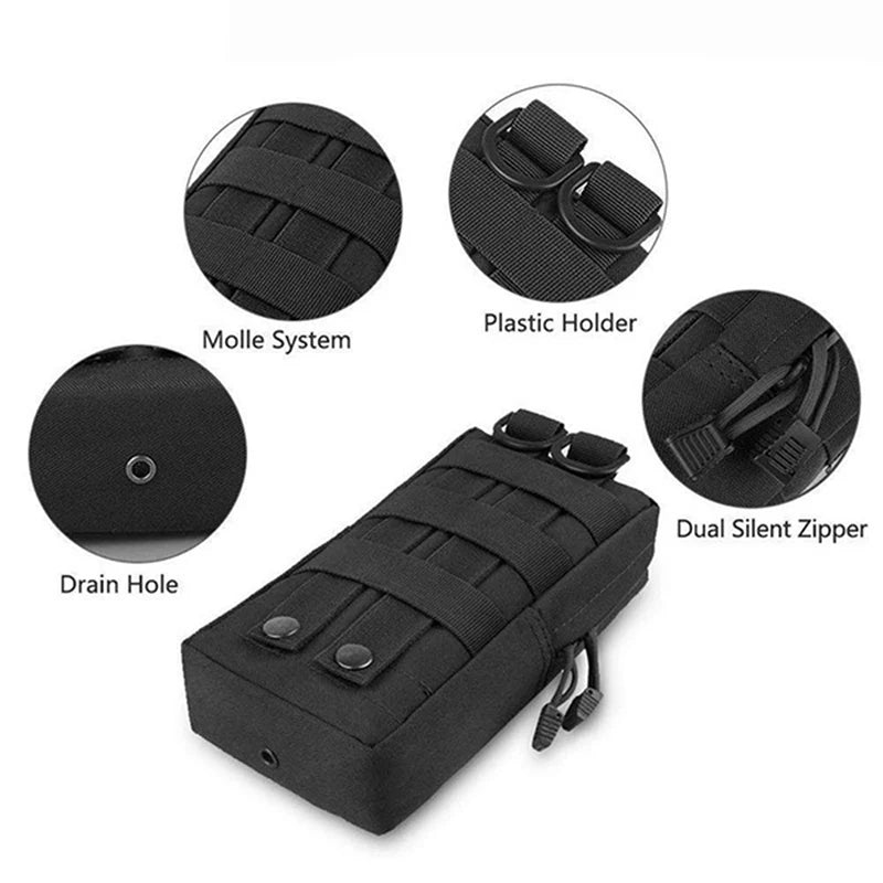 600D Oxford Outdoor Bag EDC Molle Ferramenta Zíper Acessórios de cintura Cinto durável Bolsa de camuflagem Airsoft