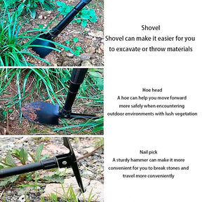 Dobrável portátil caminhão montado engenheiro pá barraca de acampamento ao ar livre pá auto-defesa ferramenta sobrevivência bússola saco de armazenamento