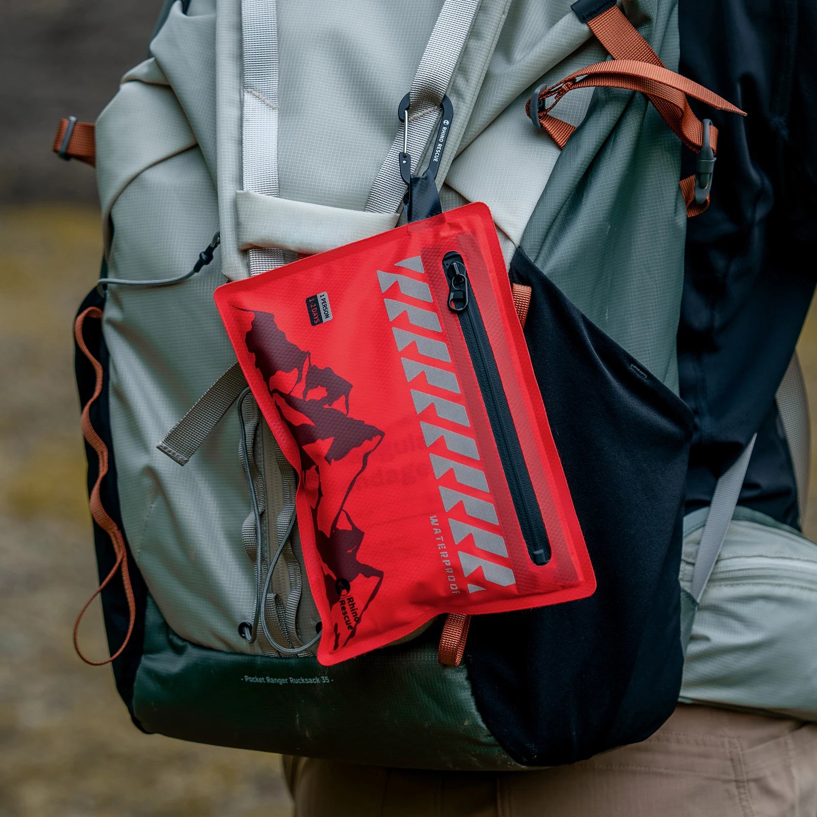 Kit de primeiros socorros pequeno Rhino Rescue – Kit médico ultraleve à prova d'água para caminhadas, mochilão, ciclismo, veículos de viagem