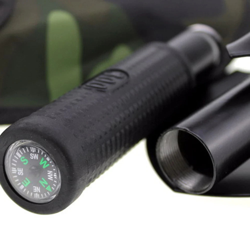 Dobrável portátil caminhão montado engenheiro pá barraca de acampamento ao ar livre pá auto-defesa ferramenta sobrevivência bússola saco de armazenamento