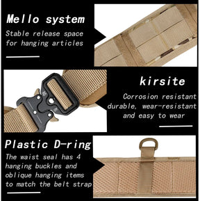 JSJM-Cinto Tático Acolchoado Ajustável para Homens, Trabalho ao Ar Livre, Combate CS, Caça, Paintball, Cintos, Bolso